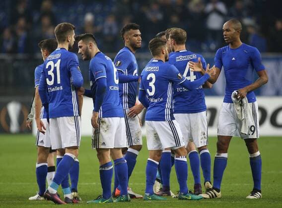 03.11.2016, Fussball UEFA Europa League, 2016 17, 4. Spieltag, FC Schalke 04 - FK Krasnodar, chalkes Spieler feiern den Sieg