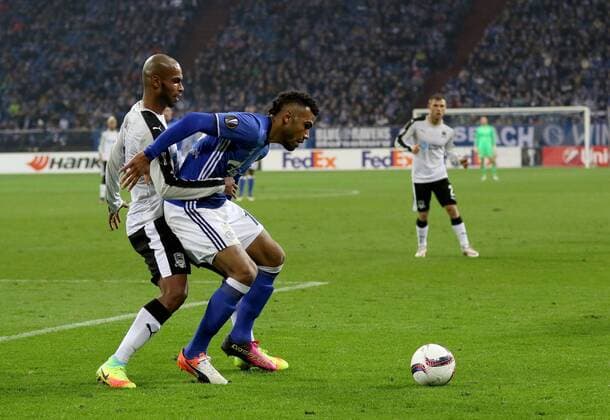 03.11.2016 - Eric Maxim Choupo-Moting (FC Schalke 04) beim Europa League Gruppenspiel (Saison 2016 17) FC Schalke 04 - FK Krasnodar. Copyright Thomas Pakusch