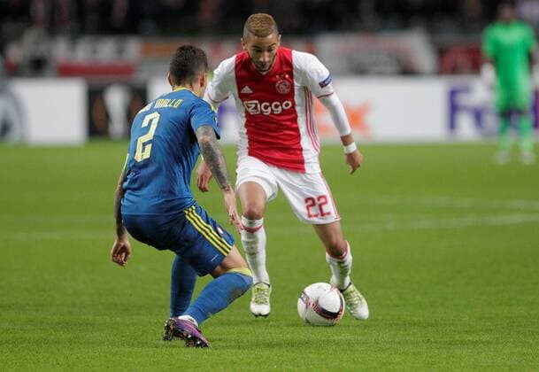 03.11.2016. Amsterdam ArenA, Amsterdam, Netherlands. Hakim Ziyech (Ajax Amsterdam) in action during the champions league match against Ajax Amsterdam v Celta Vigo Arena stadium Amsterdam,Netherlands xLaurentxLairysx  ActionPlus11807219