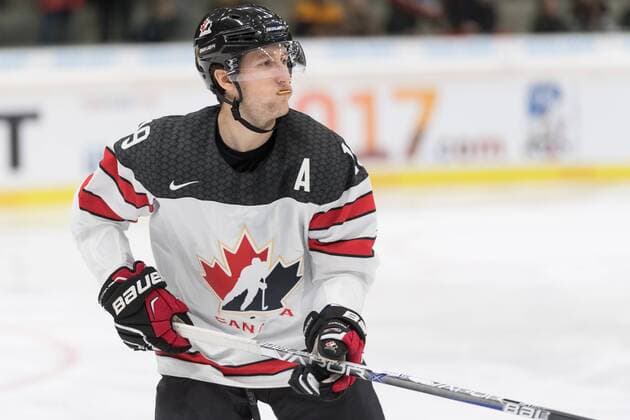 Im Bild Brandon BUCK (Kanada, 19) mit dem A auf der Brust, Eishockey, Deutschland Cup, Slowakei - Kanada, xmfx