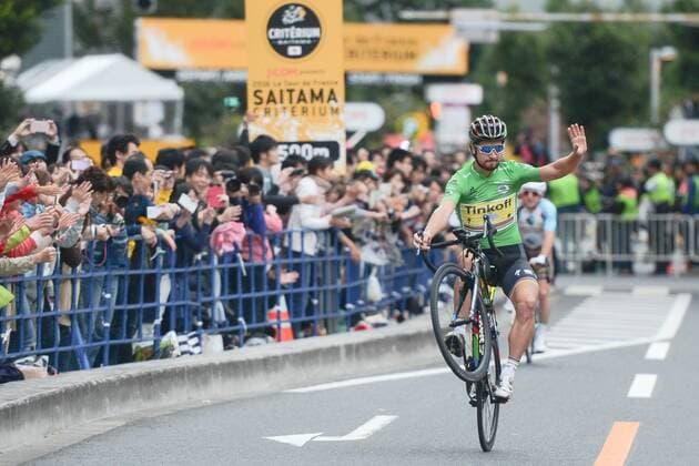 October 29, 2016 - Saitama, Japan - Peter Sagan from Team Tinkoff celebrates his victory ahead of the Japanese Champion Sho Hatsuyuma and Chris Froome from Team SKY, during the main Race, a 57km on a circuit (19 laps of 3 km), at the fouth edition of the Tour de France Saitama Criterium..On Saturday, 29th October 2016, in Saitama, Japan. Sagan wins the 2016 Saitama le Tour de France Criterium  - ZUMAn230 20161029_zaa_n230_864