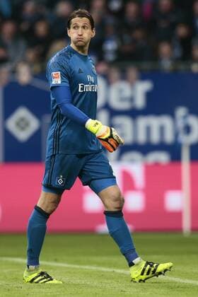 HAMBURG, Germany - NOVEMBER 05: Rene Adler (Hamburg) frustriert nach dem 0:2 im Bundesliga Spiel Hamburger Verein gegen BVB Dortmund im Volksparkstadion am 05 November 2016.