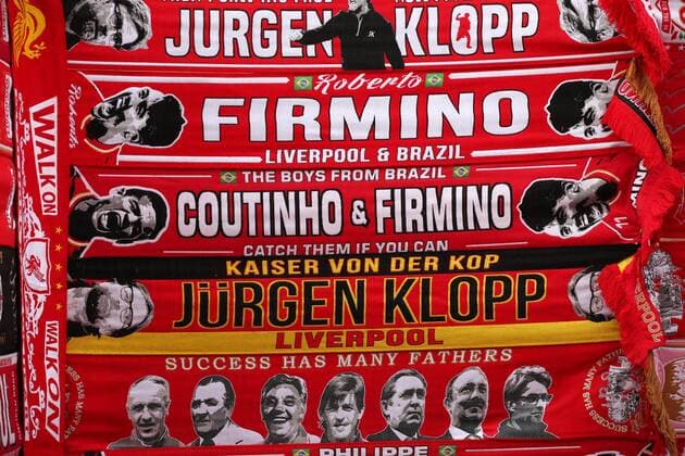 Football - 2016 2017 Premier League - Liverpool vs. Watford Fans before the match at Anfield COLORSPORT LYNNE CAMERON 