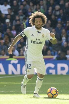 Real Madrid s player Marcelo during a match of La Liga at Santiago Bernabeu Stadium in Madrid. November 06, Spain. 2016.  (20161106039)