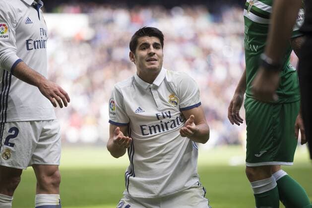 November 6, 2016 - Madrid, Spain - Alvaro Morata of Real Madrid reacts during the La Liga match between Real Madrid CF and Leganes at Estadio Santiago Bernabeu on November 6, 2016 in Madrid, Spain. Real Madrid CF v Leganes - La Liga  - ZUMAn230 20161106_zaa_n230_053