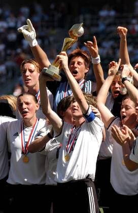 Oct. 12, 2003 - Carson, CALIFORNIA, UNITED STATES - K33304FB .FIFA WOMEN S WORLD CUP USA 2003 GERMANY vs..SWEDEN FINAL GAME. AT THE HOME DEPOT CENTER,.CARSON, CA..10 12 2003. .GERYMANY CELEBRATES THEIR 2003 WORLD CUP.VICTORY GERMANY VS SWEDEN FB - ZUMAg108 20031012_gaf_g108_010