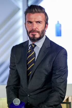 English soccer star David Beckham attends a press conference PK Pressekonferenz to promote Haig Club whisky in Shanghai, China, 8 November 2016. David Beckham suits up to promote Haig Club Whisky in Shanghai  pbu529661_13