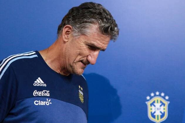Training Argentina BELO HORIZONTE, MG - 09.11.2016: TRAINING ARGENTINA - Edgardo Bauza, coach of the national team Nationalteam of Argentina, during a press conference PK Pressekonferenz for the match against Brazil in qualifying World Cup at Mineirao Stadium in Belo Horizonte, MG. (Photo: Dudu Macedo Fotoarena) x1227952x  DuduxMacedo