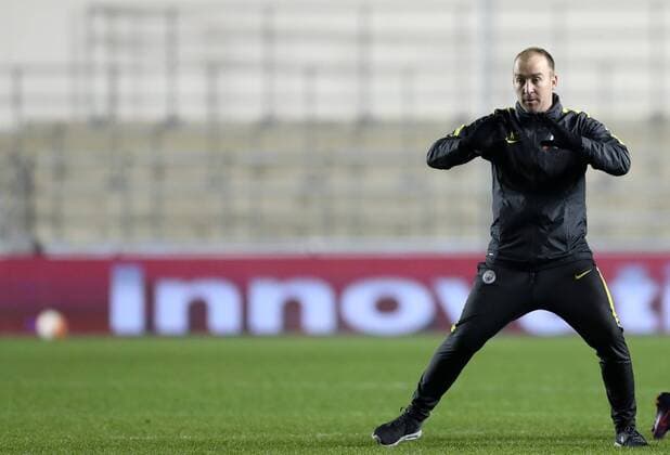 Manchester City Women Manager Nick Cushing during the Women s Champions League last 16 tie, first leg between Manchester City Women and Brondby IF at the Academy Stadium. Photo credit should read: Lynne Cameron Sportimage EDITORIAL USE ONLY. No use with unauthorised audio, video, data, fixture lists, club league logos or live services. Online in-match use limited to 120 images, no video emulation. No use in betting, games or single club league player publications.
