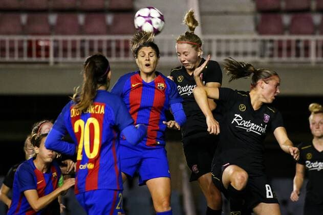 November 9, 2016 - Barcelona, Calatonia, Spain - Ruth Garcia and Maruschka Waldus during the Womens Champions League match between FC Barcelona Barca and FC Twente, on 09 november 2016. Barcelona v Twente - Womens Champions League  - ZUMAn230 20161109_zaa_n230_265