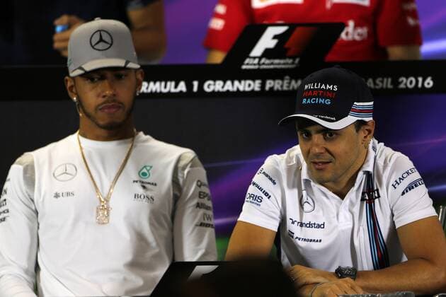 Brazilian Grand Prix, Sao Paulo 10 - 13 November 2016 10.11.2016 - press conference PK Pressekonferenz Lewis Hamilton (GBR) Mercedes AMG F1 W07 Hybrid and Felipe Massa (BRA) Williams FW38 