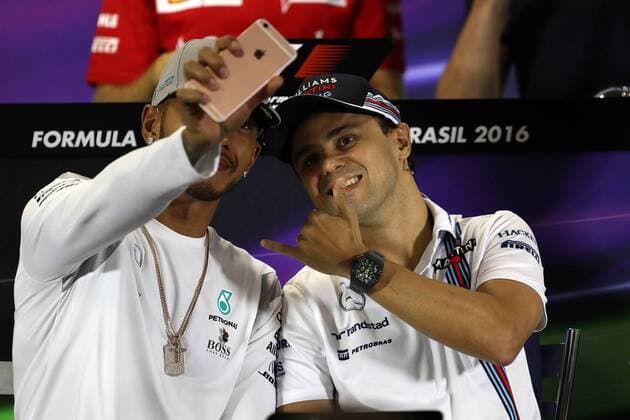 Brazilian Grand Prix, Sao Paulo 10 - 13 November 2016 10.11.2016 - press conference PK Pressekonferenz Lewis Hamilton (GBR) Mercedes AMG F1 W07 Hybrid and Felipe Massa (BRA) Williams FW38 