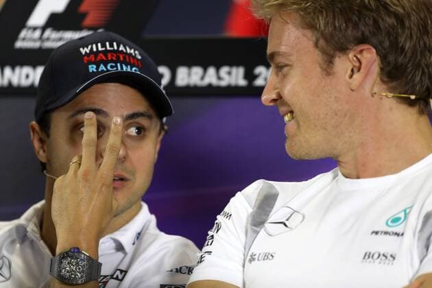 Brazilian Grand Prix, Sao Paulo 10 - 13 November 2016 10.11.2016 - press conference PK Pressekonferenz Felipe Massa (BRA) Williams FW38 and Nico Rosberg (GER) Mercedes AMG F1 W07 Hybrid 