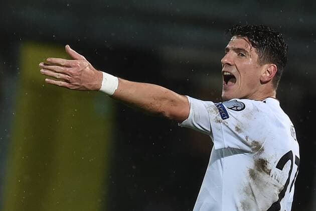 Bilder des Tages - SPORT Fußball, WM Quali, San Marino - Deutschland Mario Gomez Germania. San Marino - DFB Deutschland, Fußball Nationalteam Länderspiel WM Quali AndreaxStaccioli