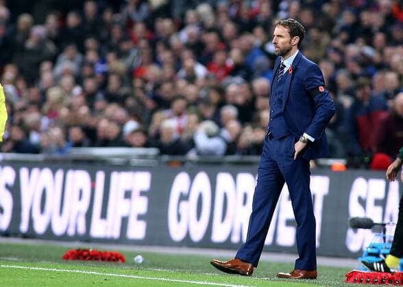 11.11.2016. Wembley Stadium, London, England. World Cup Qualifying Football. England versus Scotland. England interim manager Gareth Southgate reacts during the game xMarkxKertonx  ActionPlus11808492