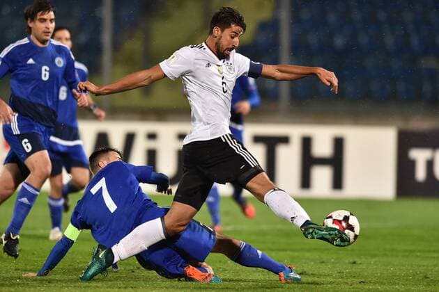 Sami Khedira Germany, Matteo Vitaioli San Marino San Marino - DFB Deutschland, Fußball Nationalteam Länderspiel WM Quali AndreaxStaccioli