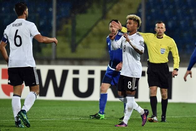 Esultanza gol Serge Gnabry (R) with Sami Khedira Germany Goal celebration San Marino - DFB Deutschland, Fußball Nationalteam Länderspiel WM Quali AndreaxStaccioli