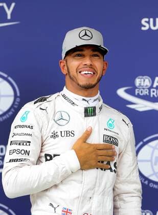 Brazil Grand Prix Formula 1 2016 SÃO PAULO, SP - 12.11.2016: BRAZIL GRAND PRIX FORMULA 1 2016 - Lewis Hamilton (GBR) Mercedes AMG Petronas F1 Team celebrates pole position after the official training of the Brazil Grand Prix Formula 1 2016 held at the Interlagos Circuit on the morning of Friday. (Photo: Rodolfo Buhrer La Imagem Fotoarena) x1229301x  RodolfoxBuhrer