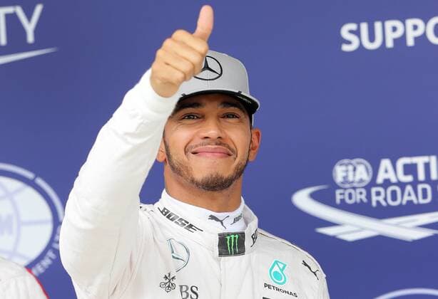 Brazil Grand Prix Formula 1 2016 SÃO PAULO, SP - 12.11.2016: BRAZIL GRAND PRIX FORMULA 1 2016 - Lewis Hamilton (GBR) Mercedes AMG Petronas F1 Team celebrates pole position after the official training of the Brazil Grand Prix Formula 1 2016 held at the Interlagos Circuit on the morning of Friday. (Photo: Rodolfo Buhrer La Imagem Fotoarena) x1229306x  RodolfoxBuhrer