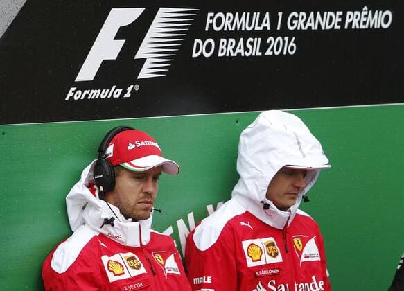 Grande Pr?mio do Brasil de F?rmula 1 2016 SÃO PAULO, SP - 13.11.2016: GRANDE PRÊMIO DO BRASIL DE FÓRMULA 1 2016 - Sebastian Vettel (GER) Scuderia Ferrari and Kimi Raikkonen (FIN) Ferrari Scuderia during the Brazil Grand Prix Formula 1 in 2016 held at the Interlagos Circuit on Sunday. (Photo: Rodolfo Buhrer La Imagem Fotoarena) x1229490x  RodolfoxBuhrer