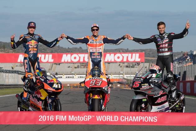 Bilder des Tages - SPORT Lg Valencia 13 11 2016 - Moto GP: Marc Marquez-Brad Binder-Johann Zarco 