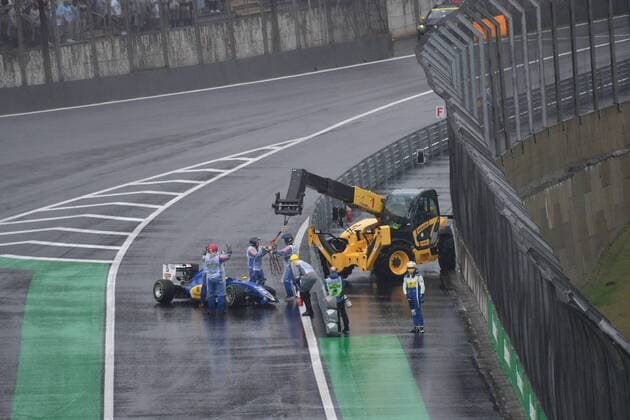 Race of Brazil F1 GP at Interlagos circuit. In this picture, Marcus Ericsson s accident. xRUBIOx  RV RACING PRESS