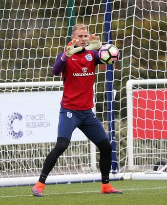 England s Joe Hart in action during training at Tottenham Hotspur training centre, London. Picture date November 14th, 2016 Pic David Klein Sportimage EDITORIAL USE ONLY. No use with unauthorised audio, video, data, fixture lists, club league logos or live services. Online in-match use limited to 120 images, no video emulation. No use in betting, games or single club league player publications.