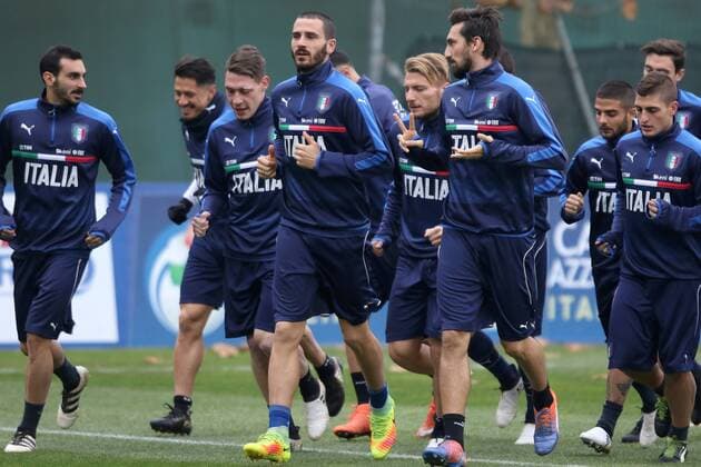 Fußball, Nationalteam Italien Training SQUADRA, LEONARDO BONUCCI friendly match ITALIA-GERMANY ALLENAMENTO 14-11-2016