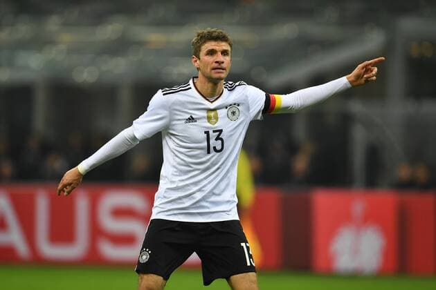 Fussball, Herren, Saison 2016 2017, Länderspiel in Mailand, Italien - Deutschland, Thomas Müller (Nr. 13, Deutschland), 15.11.2016,