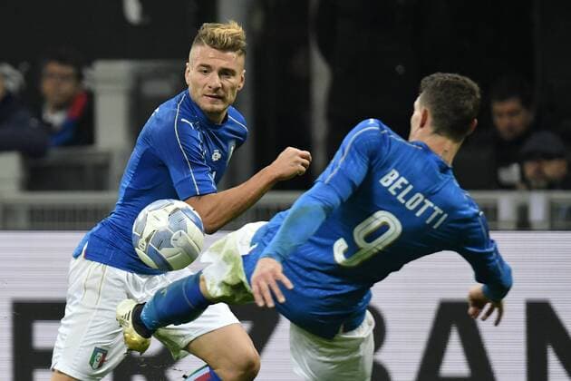 Ciro Immobile, Andrea Belotti Italia Mailand, Fußball Nationalteam Länderspiel Italien - Deutschland AndreaxStaccioli