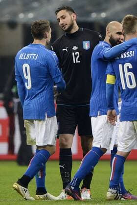 Andrea Belotti e Gianluigi Donnarumma Italia Mailand, Fußball Nationalteam Länderspiel Italien - Deutschland CelestexGiuseppe