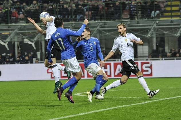 Italy: International Friendly Länderspiel Football Italy v Germany International Friendly Football. Shkodran Mustafi of Germany in actions during Italy versus Germany.  GaetanoxPiazzolla PacificxPress