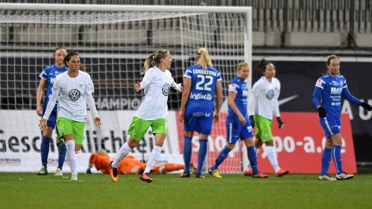 Tor für VFL Wolfsburg Lara Dickenmann (VFL Wolfsburg) (21) Lara Dickenmann (VFL Wolfsburg) (21) Jubel, Uefa Women Champions League - VFL Wolfsburg - Eskilstuna United, xmkx