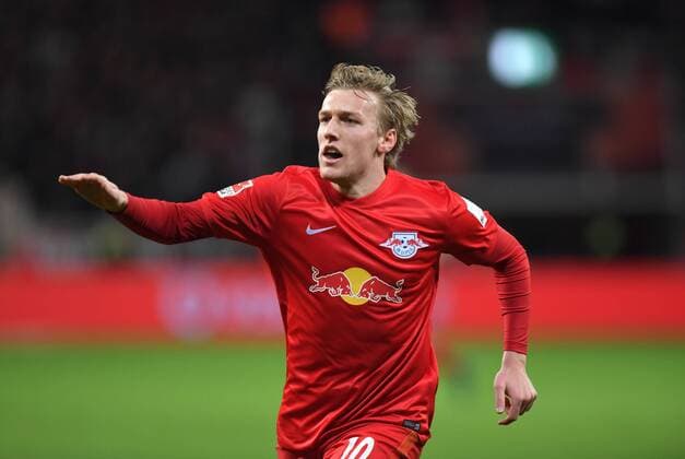 18.11.2016, Fussball GER, 1. Bundesliga Saison 2016 2017, 11. Spieltag, Bayer 04 Leverkusen - RB Leipzig, Jubel Emil Forsberg (RB Leipzig)