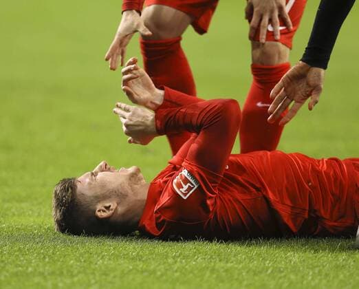 Foto : Enttäuschung bei Leipzig , Timo Werner Fussball 1. Bundesliga , am Fr. 18.11.2016 Bayer 04 Leverkusen - Leipzig