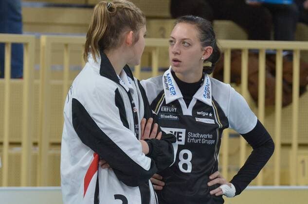 19.11.2016, xtkx, Volleyball 1.Bundesliga Damen, VC Wiesbaden - SW Erfurt, emspor, v.l. Luise Wolf (Erfurt) , sw08 , Wiesbaden
