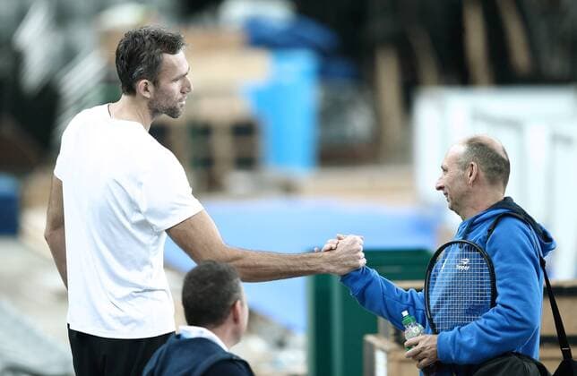 Croatian Davis Cup team training 20.11.2016., Zagreb - Croatian Davis Cup team held first training in Arena. Ivo Karlovic.  SanjinxStrukic PIXSELL