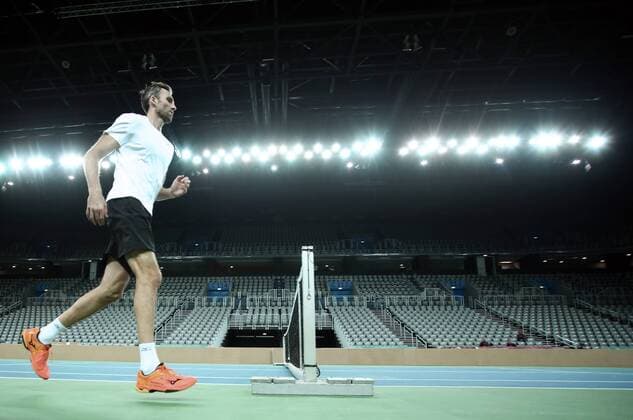 Croatian Davis Cup team training 20.11.2016., Zagreb - Croatian Davis Cup team held first training in Arena. Ivo Karlovic.  SanjinxStrukic PIXSELL