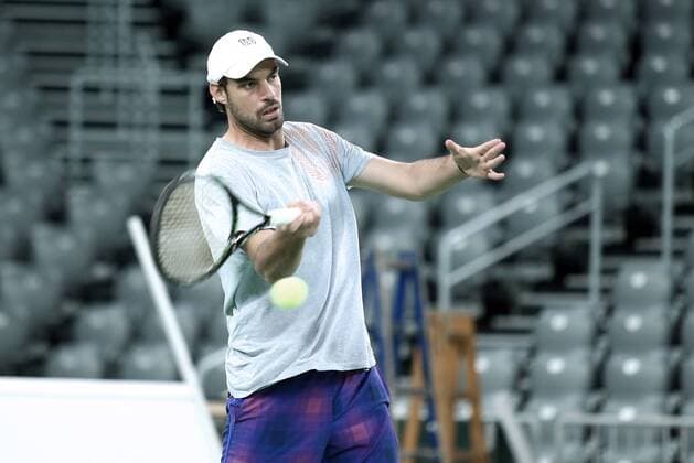 Croatian Davis Cup team training 20.11.2016., Zagreb - Croatian Davis Cup team held first training in Arena. Mate Delic.  SanjinxStrukic PIXSELL
