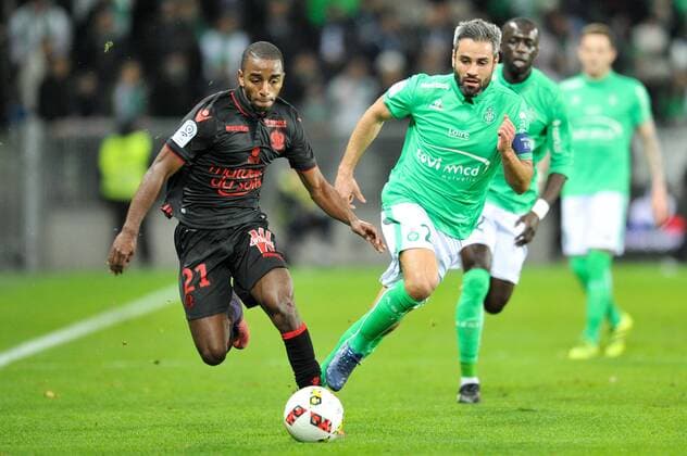 21 RICARDO PEREIRA (nice) - 24 LOIC PERRIN (asse) FOOTBALL : Saint Etienne vs Nice - Ligue 1 - 20 11 2016 FEP 