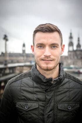 Florian Ballas beim Fotoshooting für das Stadionheft Kreisel. Florian Ballas