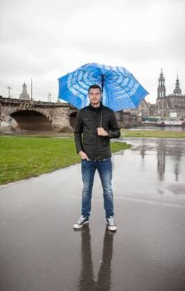 Florian Ballas beim Fotoshooting für das Stadionheft Kreisel. Florian Ballas
