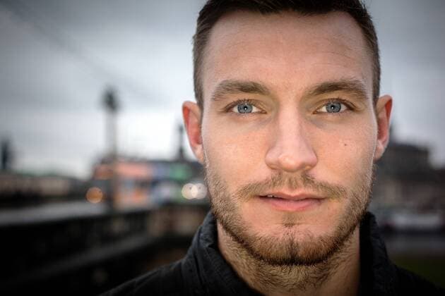 Florian Ballas beim Fotoshooting für das Stadionheft Kreisel. Florian Ballas