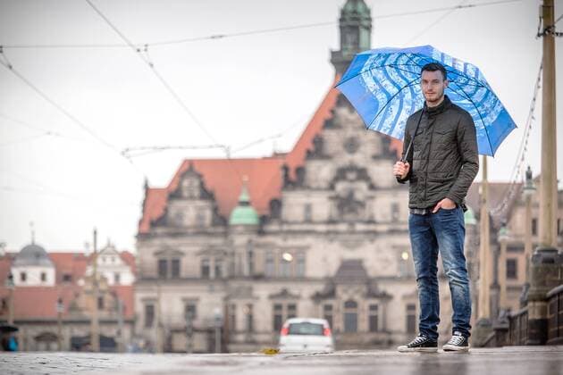 Florian Ballas beim Fotoshooting für das Stadionheft Kreisel. Florian Ballas
