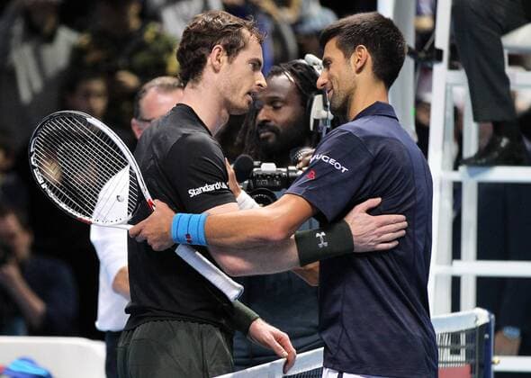 TENNIS - ATP Tennis Herren World Tour Finals 2016 LONDON,ENGLAND,20.NOV.16 - TENNIS - ATP World Tour Finals, final. Image shows Andy Murray (GBR) and Novak Djokovic (SRB). GEPAxpictures xAlanxGrieves