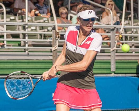 November 20, 2016 - Delray Beach, Florida, United States - MONICA SELES, former Yugoslav world no.1 pro tennis player and member of the International Tennis Hall of Fame in action on court at the 2016 Chris Evert Raymond James Pro-Celebrity Tennis Classic at Delray Beach Stadium & Tennis Center. Chris Evert Charities has raised more than $22 million in an ongoing campaign for Florida s most at-risk children. Monica Seles at 2016 Chris Evert Pro-Celebrity Tennis Classic - ZUMAd84_ 20161120_zaf_d84_011