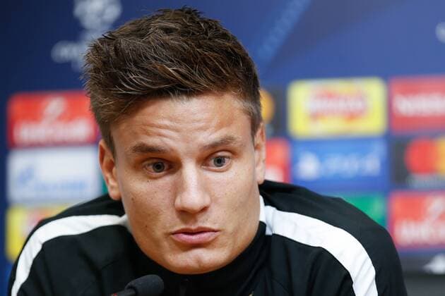 Club s Jelle Vossen pictured during a press conference PK Pressekonferenz of Belgian first division soccer team Club Brugge KV in Leicester, Great Britain, Monday 21 November 2016. Club Brugge will play tomorrow the fifth game of Champions League group stage competition, in the group G, against British club Leicester City Football Club. BRUNOxFAHY  x04980298x