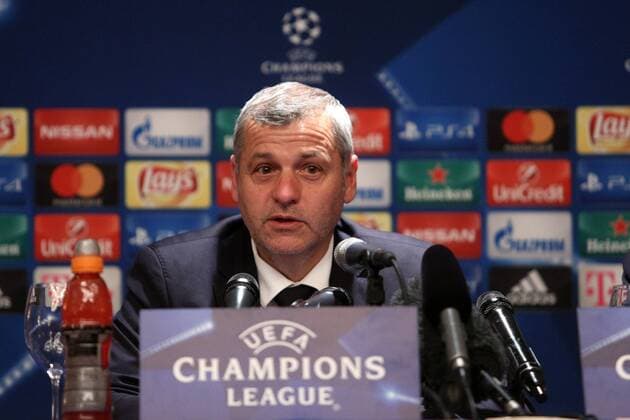 PXL_Olympique Lyonnais press conference PK Pressekonferenz 21.11.2016., hotel Westin, Zagreb, Croatia - Lyon manager Bruno Genesio during a press conference prior to the UEFA Champions League group H - matchday 5 match between Dinamo Zagreb and Lyon.  AntoxMagzan PIXSELL