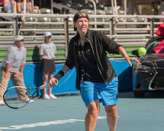 November 20, 2016 - Delray Beach, Florida, United States - ANDREA JAEGER, a former American World No. 2 professional tennis player, in action on court at the 2016 Chris Evert Raymond James Pro-Celebrity Tennis Classic at Delray Beach Stadium & Tennis Center. Chris Evert Charities has raised more than $22 million in an ongoing campaign for Florida s most at-risk children. Andrea Jaeger at 2016 Chris Evert Pro-Celebrity Tennis Classic - ZUMAd84_ 20161120_zaf_d84_014