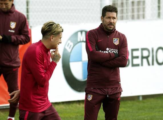 Simeone. Atletico training session. In this picture, Simeone. xFOTOxCHEMAxREYx 